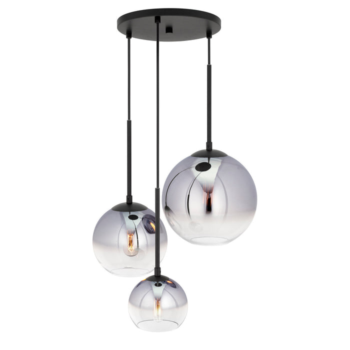Forte - 2759-03-04 - Three Light Pendant - Callisto - Black