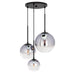 Forte - 2759-03-04 - Three Light Pendant - Callisto - Black