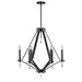 Forte - 7143-06-04 - Six Light Chandelier - Robin - Black