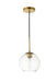 Elegant Lighting - LD2206BR - One Light Pendant - Baxter - Brass And Clear