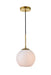 Elegant Lighting - LD2207BR - One Light Pendant - Baxter - Brass And Frosted White