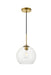 Elegant Lighting - LD2212BR - One Light Pendant - Baxter - Brass And Clear