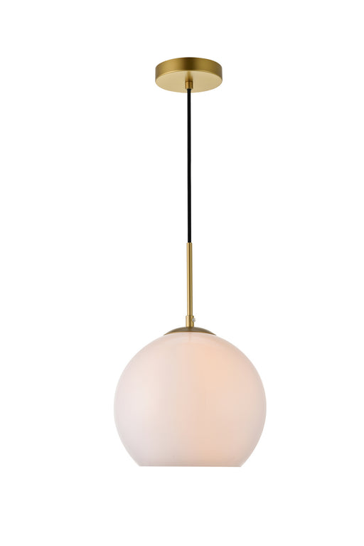 Elegant Lighting - LD2213BR - One Light Pendant - Baxter - Brass And Frosted White