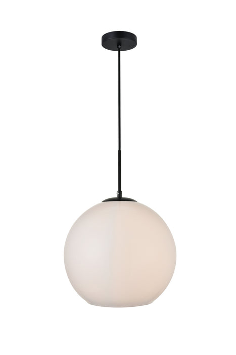 Elegant Lighting - LD2217BK - One Light Pendant - Baxter - Black And Frosted White