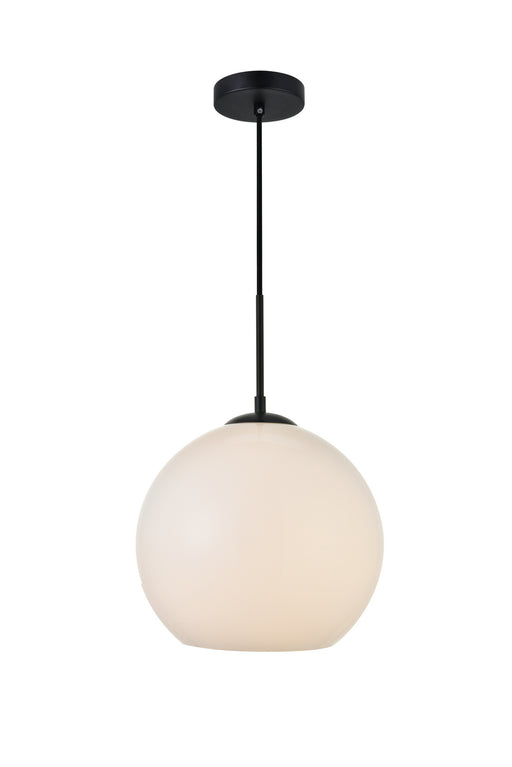 Elegant Lighting - LD2225BK - One Light Pendant - Baxter - Black And Frosted White