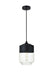 Elegant Lighting - LD2241BK - One Light Pendant - Ashwell - Black And Clear