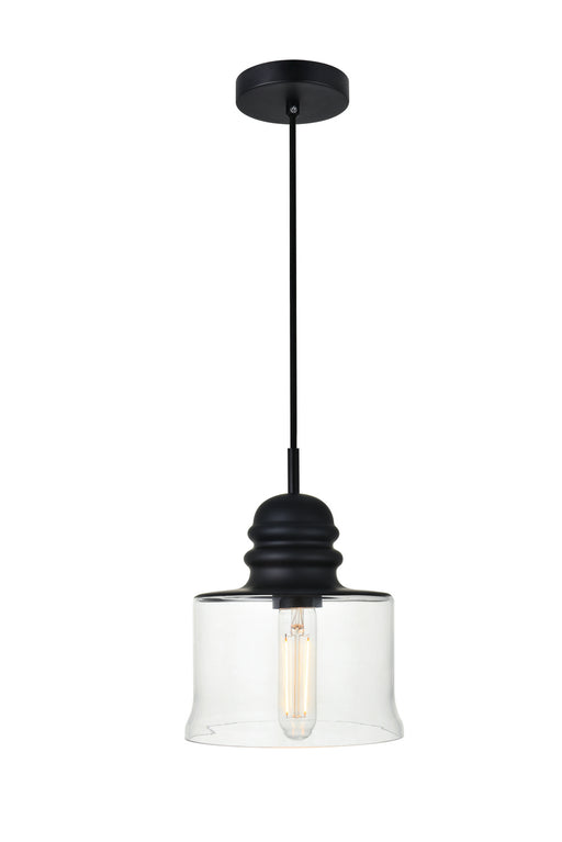 Elegant Lighting - LD2253BK - One Light Pendant - Kenna - Black And Clear