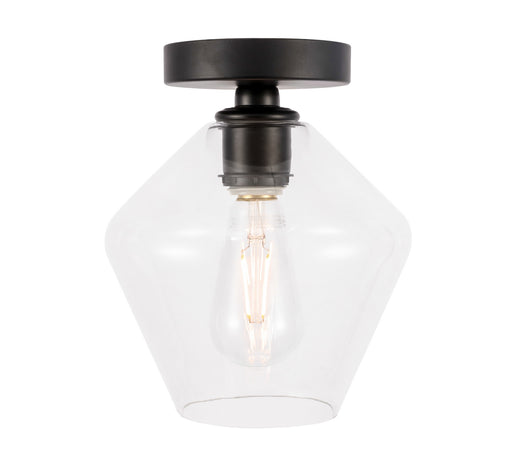Elegant Lighting - LD2254BK - One Light Flush Mount - Gene - Black And Clear Glass
