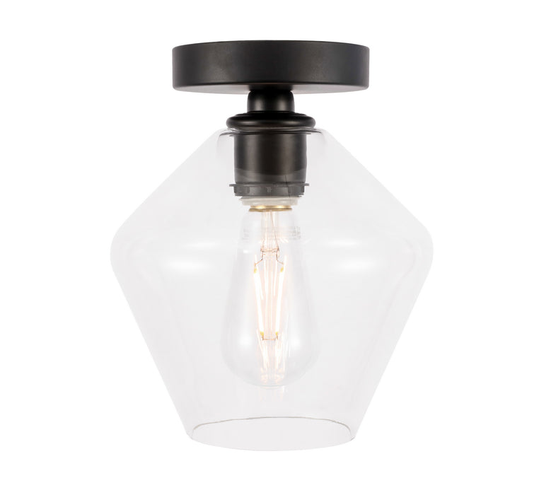 Elegant Lighting - LD2254BK - One Light Flush Mount - Gene - Black And Clear Glass