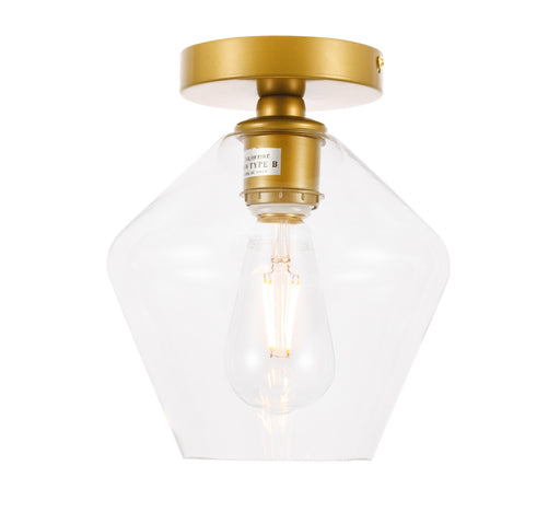 Elegant Lighting - LD2254BR - One Light Flush Mount - Gene - Brass And Clear Glass