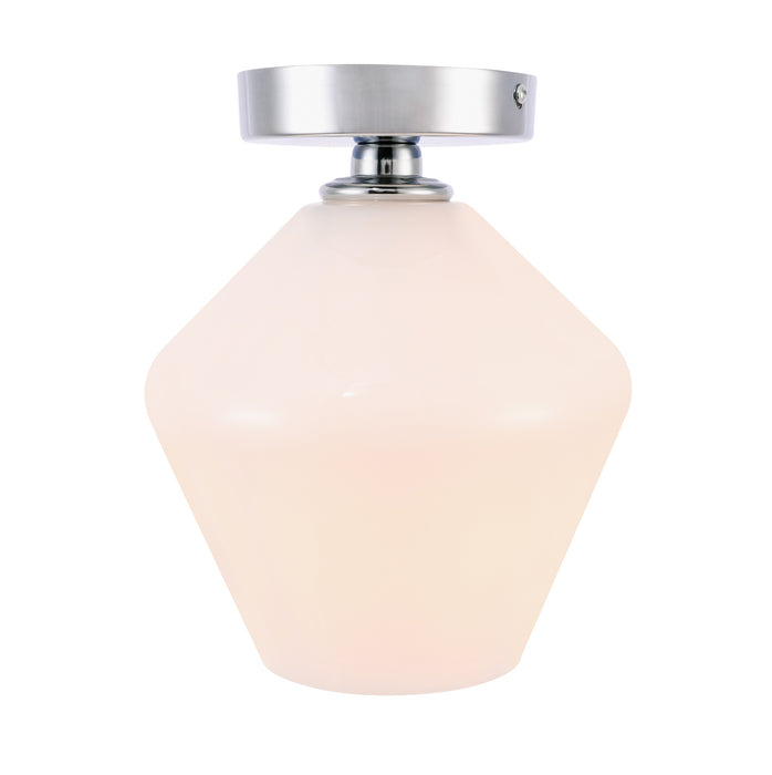 Elegant Lighting - LD2255C - One Light Flush Mount - Gene - Chrome And Frosted White Glass