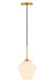 Elegant Lighting - LD2257BR - One Light Pendant - Gene - Brass And Frosted White Glass