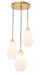 Elegant Lighting - LD2263BR - Three Light Pendant - Gene - Brass And Frosted White Glass