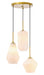 Elegant Lighting - LD2269BR - Three Light Pendant - Gene - Brass And Frosted White Glass