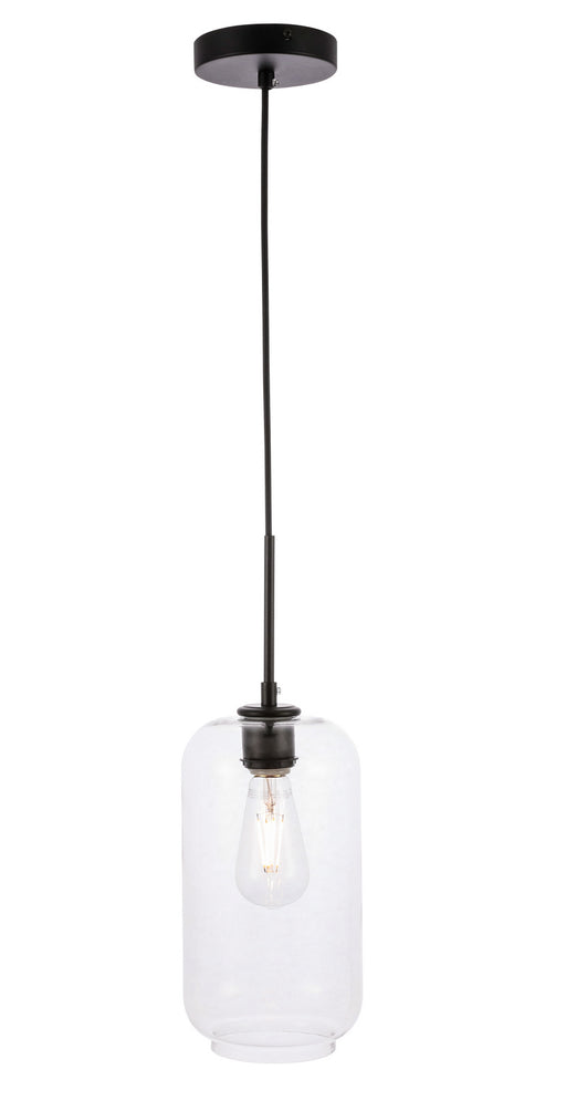 Elegant Lighting - LD2276BK - One Light Pendant - Collier - Black And Clear Glass
