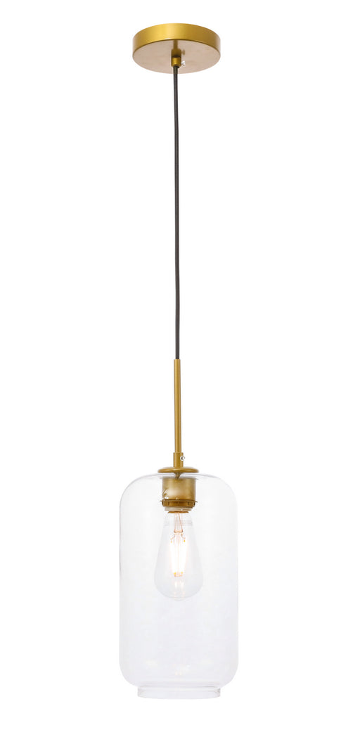Elegant Lighting - LD2276BR - One Light Pendant - Collier - Brass And Clear Glass