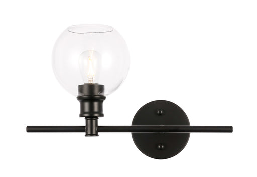 Elegant Lighting - LD2302BK - One Light Wall Sconce - Collier - Black And Clear Glass