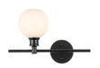 Elegant Lighting - LD2303BK - One Light Wall Sconce - Collier - Black And Frosted White Glass