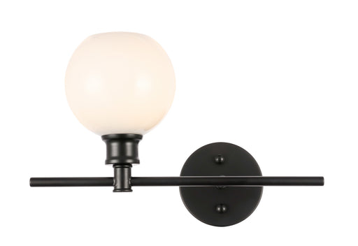 Elegant Lighting - LD2303BK - One Light Wall Sconce - Collier - Black And Frosted White Glass
