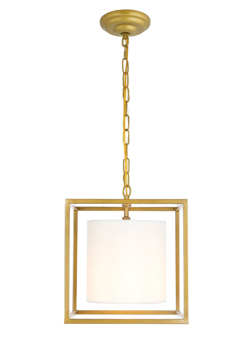 Elegant Lighting - LD6005D12BR - One Light Pendant - Mirin - Brass And White Shade