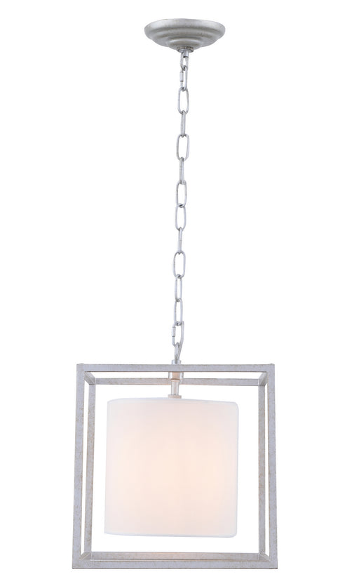 Elegant Lighting - LD6005D12S - One Light Pendant - Mirin - Vintage Silver And White Shade