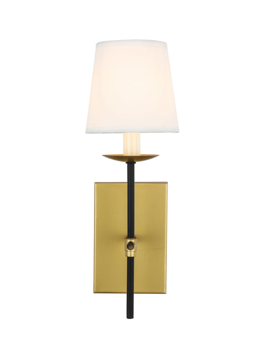 Elegant Lighting - LD6102W4BRBK - One Light Wall Sconce - Eclipse - Brass And Black And White Shade