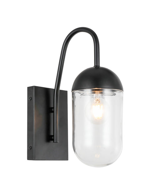 Elegant Lighting - LD6168BK - One Light Wall Sconce - Kace - Black And Clear Glass