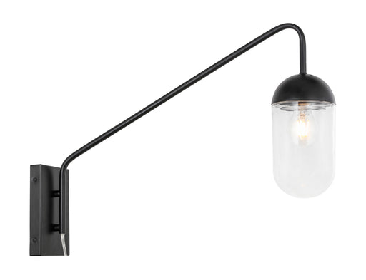 Elegant Lighting - LD6174BK - One Light Wall Sconce - Kace - Black And Clear Glass