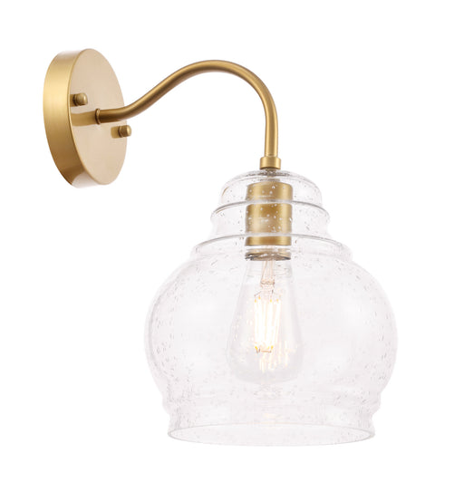 Elegant Lighting - LD6194BR - One Light Wall Sconce - Pierce - Brass And Clear Seeded Glass