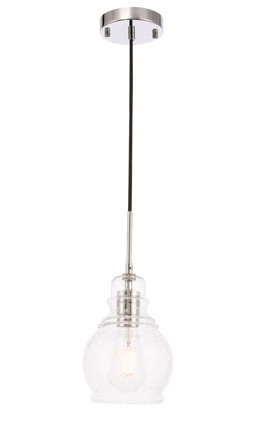 Elegant Lighting - LD6202C - One Light Pendant - Pierce - Chrome And Clear Seeded Glass