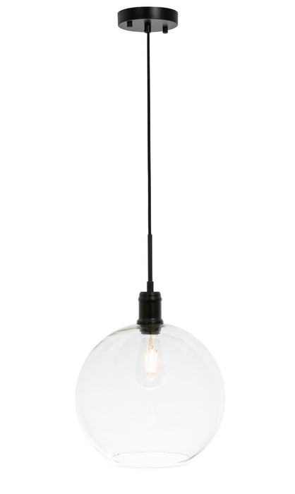 Elegant Lighting - LD6207BK - One Light Pendant - Emett - Black And Clear Glass