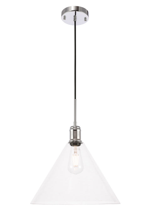 Elegant Lighting - LD6229C - One Light Pendant - Hugh - Chrome And Clear Glass