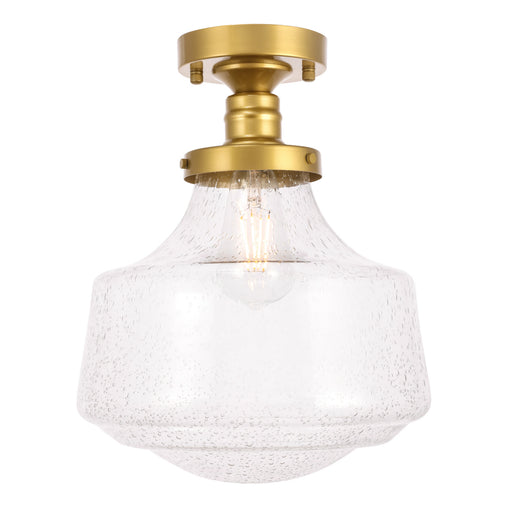 Elegant Lighting - LD6242BR - One Light Flush Mount - Lyle - Brass And Clear Seeded Glass