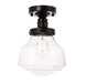 Elegant Lighting - LD6246BK - One Light Flush Mount - Lyle - Black And Clear Seeded Glass