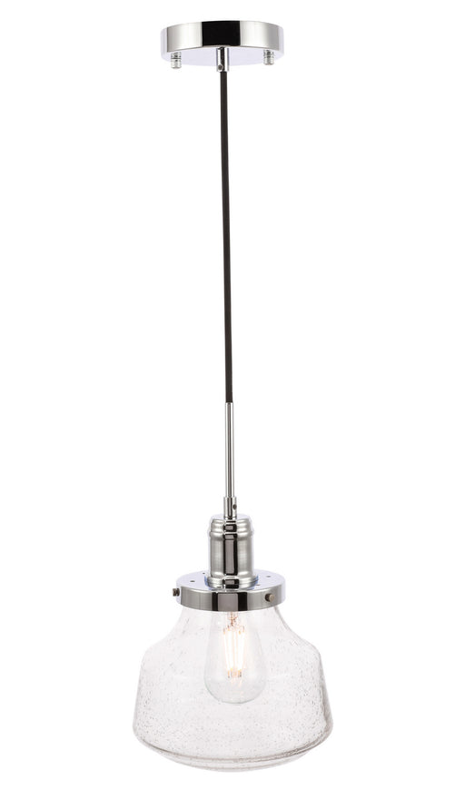 Elegant Lighting - LD6253C - One Light Pendant - Lyle - Chrome And Clear Seeded Glass