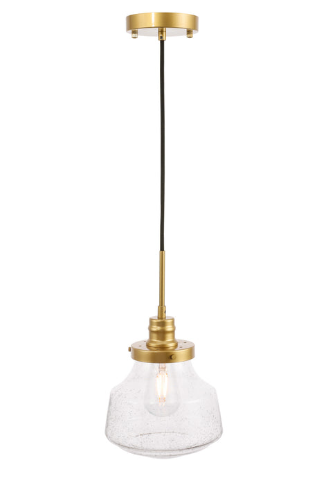 Elegant Lighting - LD6254BR - One Light Pendant - Lyle - Brass And Clear Seeded Glass