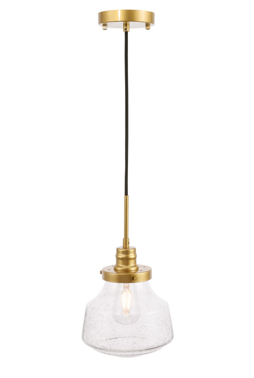 Elegant Lighting - LD6254BR - One Light Pendant - Lyle - Brass And Clear Seeded Glass