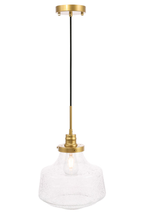 Elegant Lighting - LD6260BR - One Light Pendant - Lyle - Brass And Clear Seeded Glass