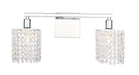 Elegant Lighting - LD7009C - Two Light Wall Sconce - Phineas - Chrome And Clear Crystals