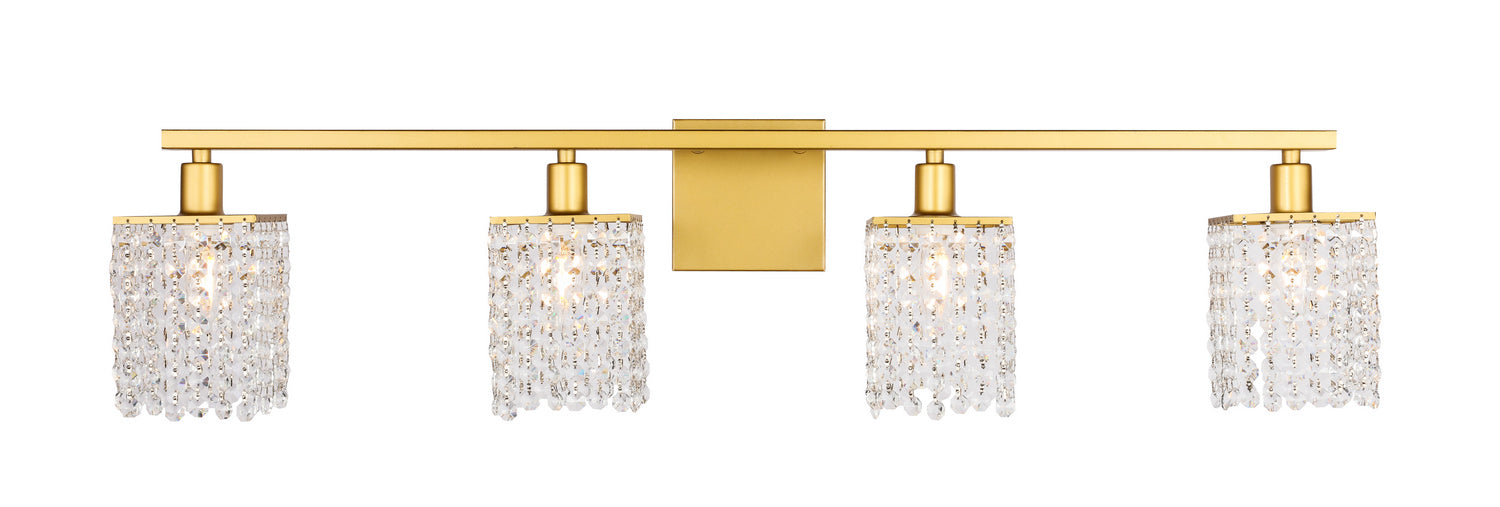 Elegant Lighting - LD7012BR - Four Light Wall Sconce - Phineas - Brass And Clear Crystals