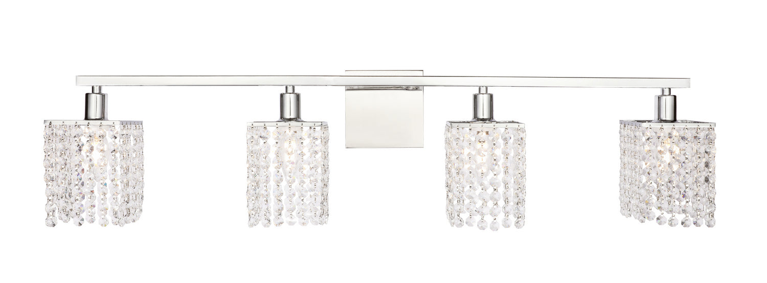 Elegant Lighting - LD7013C - Four Light Wall Sconce - Phineas - Chrome And Clear Crystals