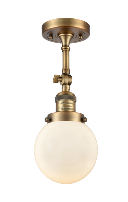 Innovations - 201F-BB-G201-6 - One Light Semi-Flush Mount - Franklin Restoration - Brushed Brass