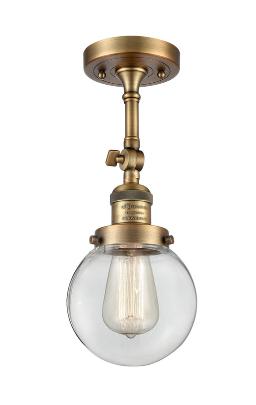 Innovations - 201F-BB-G202-6 - One Light Semi-Flush Mount - Franklin Restoration - Brushed Brass