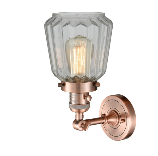 Innovations - 203SW-AC-G142 - One Light Wall Sconce - Franklin Restoration - Antique Copper