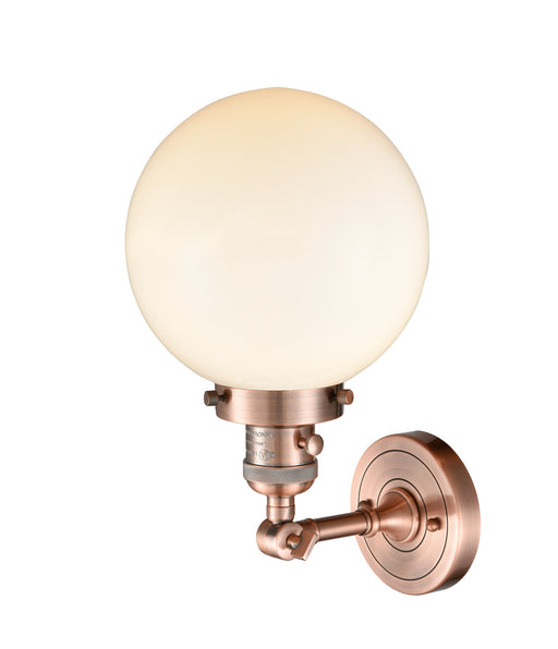 Innovations - 203SW-AC-G201-8 - One Light Wall Sconce - Franklin Restoration - Antique Copper