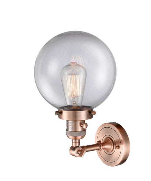 Innovations - 203SW-AC-G202-8 - One Light Wall Sconce - Franklin Restoration - Antique Copper