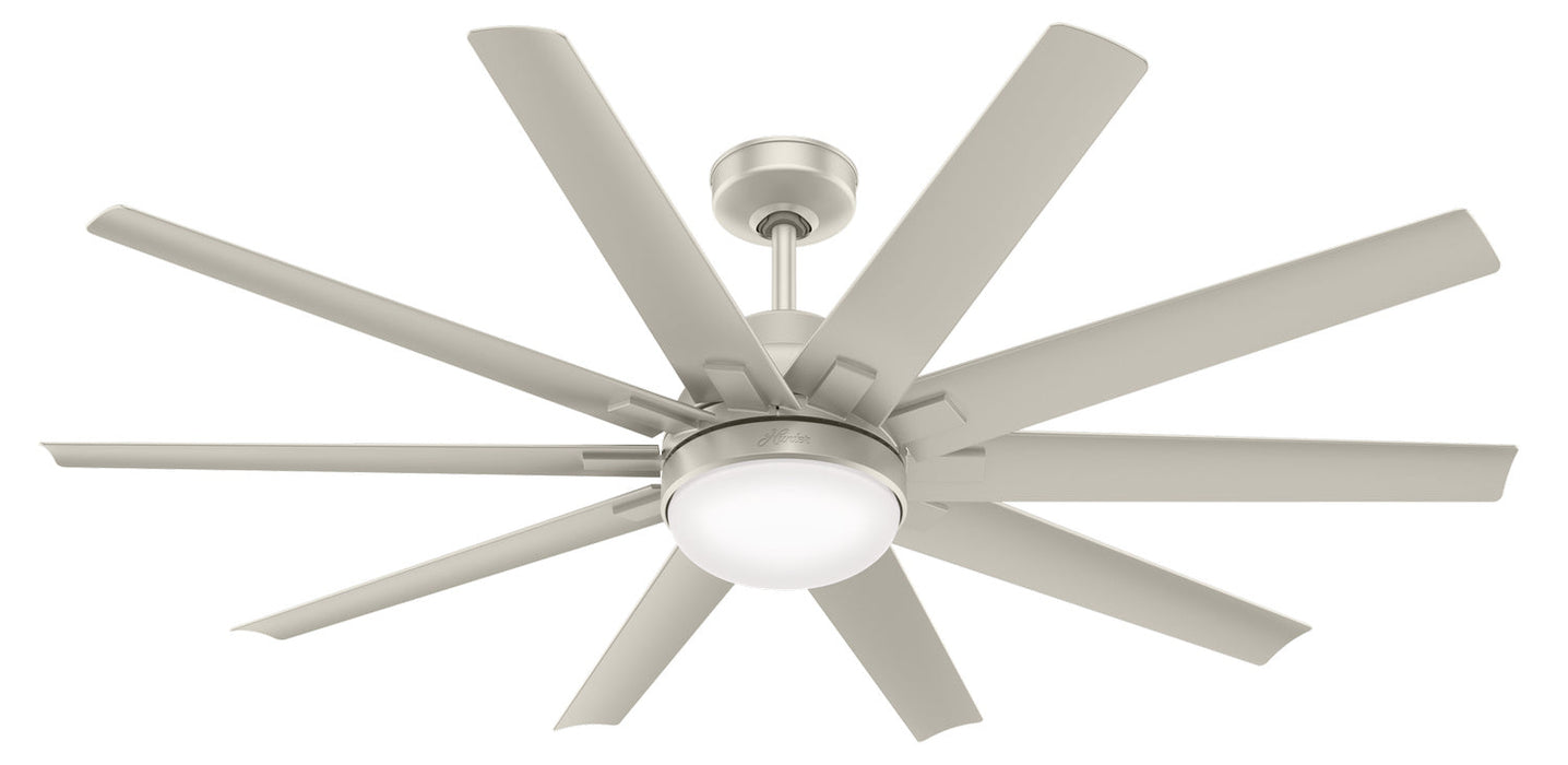 Hunter 60" Overton Ceiling Fan with LED Light Kit and Wall Control
