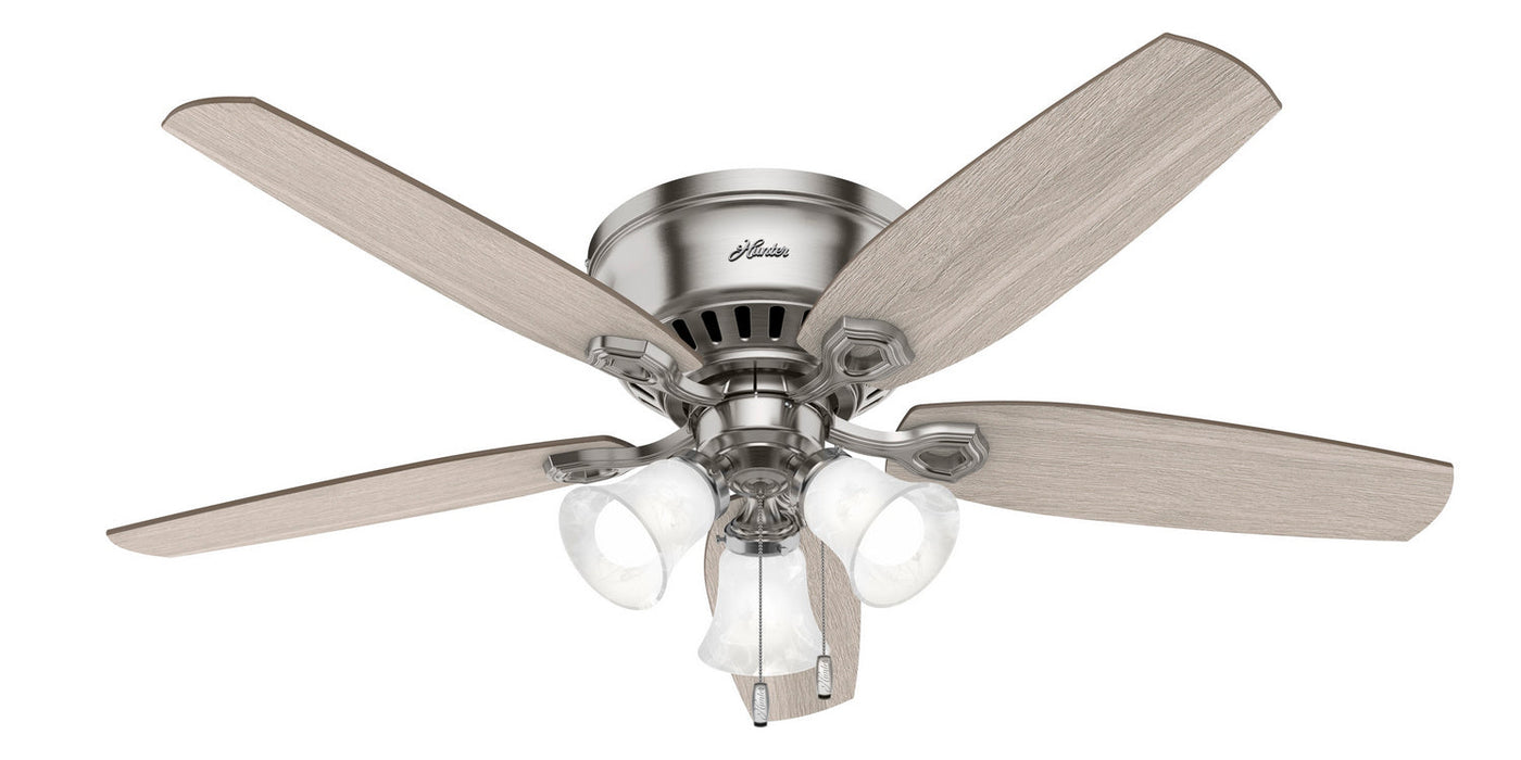 Hunter 52" Builder Hugger Ceiling Fan with LED Light Kit and Pull Chains