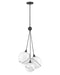 Hinkley - 30304BLK-WH - Three Light Pendant - Skye - Black with Cased Opal glass