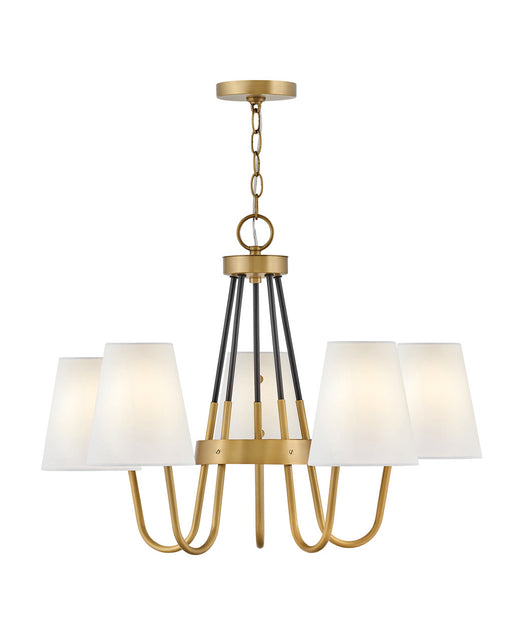 Hinkley - 37385HB - Five Light Chandelier - Aston - Heritage Brass